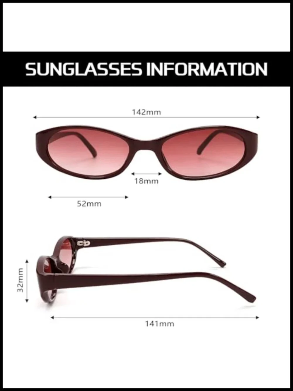 Retro Oval Sunglasses 90s Chic Cat Eye Lightweight Shades UV Protection